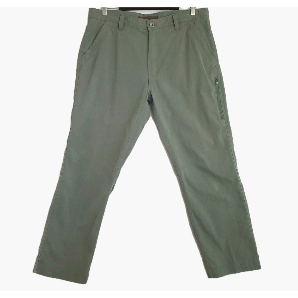 Outdoor Life Mens Carpenter 7 Pocket Hiking Cargo Pants Olive Khaki 36x29"